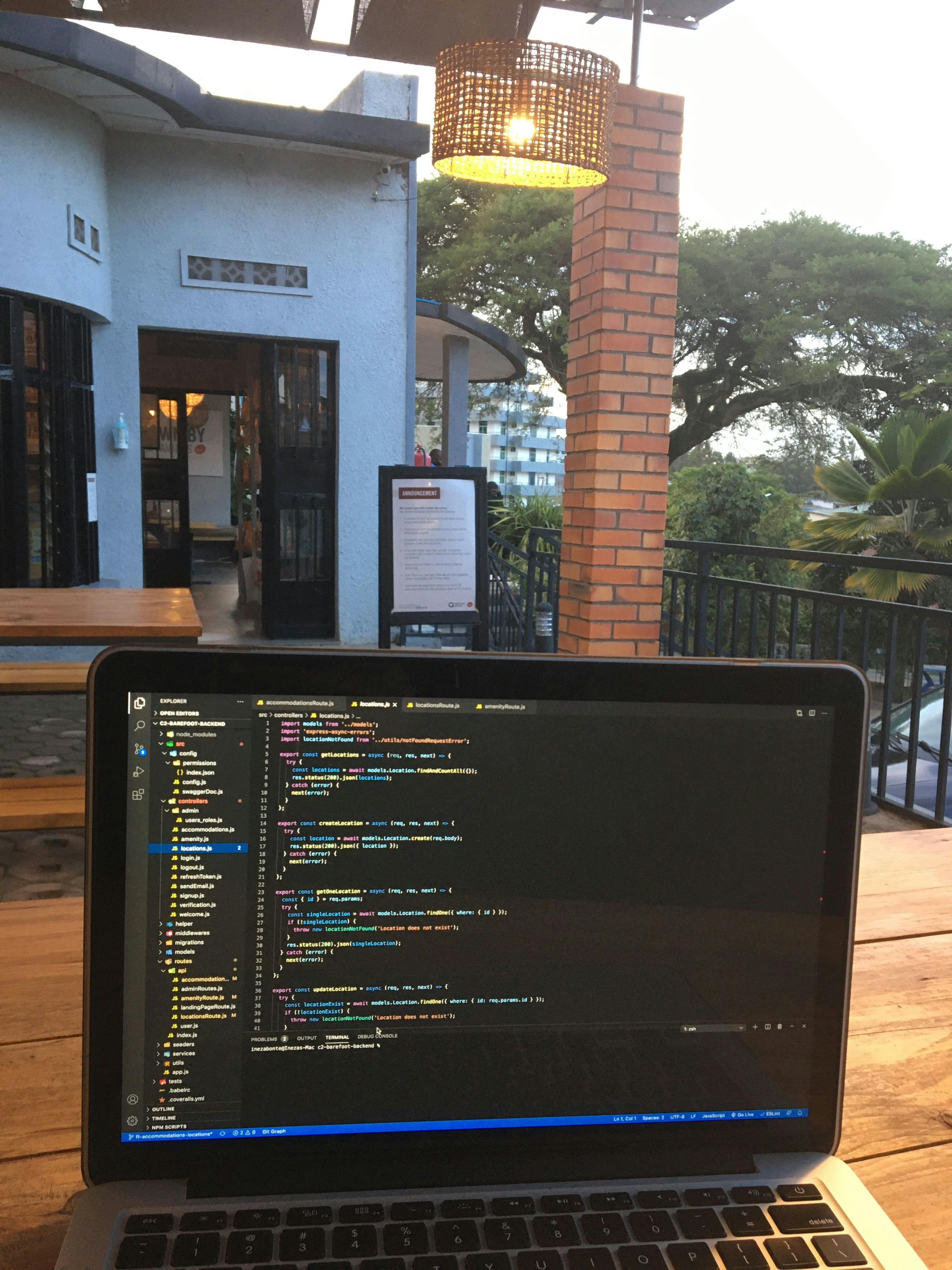 Doing some coding from Question Coffee at Gishushu